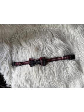Adjustable Red Plaid Dog Bow Tie Collar